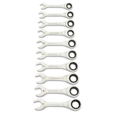 Gearwrench Stubby Combination, Metric, 10 PC, 12 Pt 86850