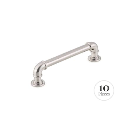 Kingston Brass 10-Pack Cabinet Industrial Pipe Pull for Kitchen, 128 mm, Brushed Nickel RK22091BN