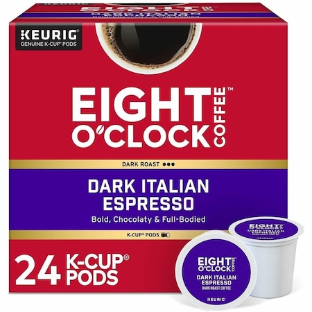 Eight Oclock Eight O'Clock K-Cup Dark Italian Espresso Coffee, Compatible with Keurig Brewer, Dark, K-Cup, 4PK 5000359068