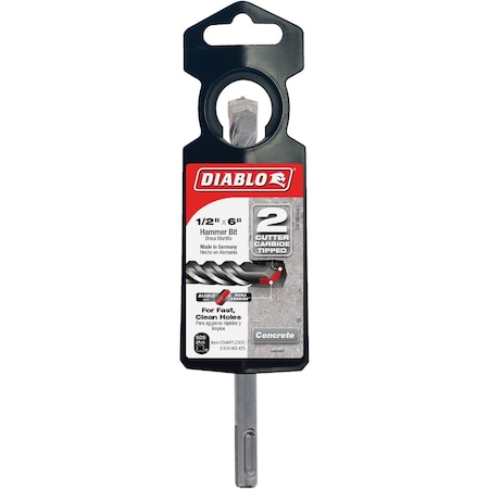 Diablo SDS-Plus 1/2'' x 6'' Carbide-Tipped Rotary Hammer Drill Bit DMAPL2300
