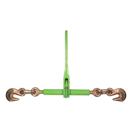 Mytee Products 3/8in-1/2in Hi-Viz Green Heavy Duty Ratchet Load Chain Binder w/ Grab Hooks CBRS38-SG