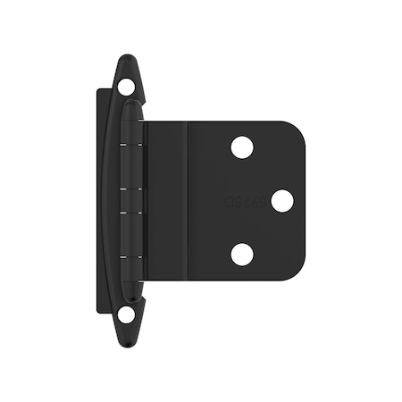 Amerock 3/8in 10mm Inset Non-Self Closing Face Mount Matte Black Cabinet Hinge, 1 Pair BPR3417FB