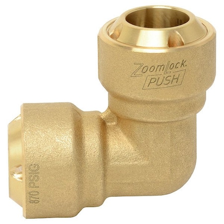 Parker Elbow, Brass, Push-Fit1/4", Push-Fit1/4" PZKP-90E4-HNBR 1/4" ELBOW