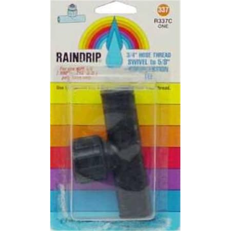 Raindrip 0.75 x 0.62 in. Hose Thread Swivel Compression Tee 7107212