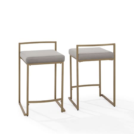 Crosley Harlowe 2-Piece Counter Height Bar Stool Set CF501924-GY