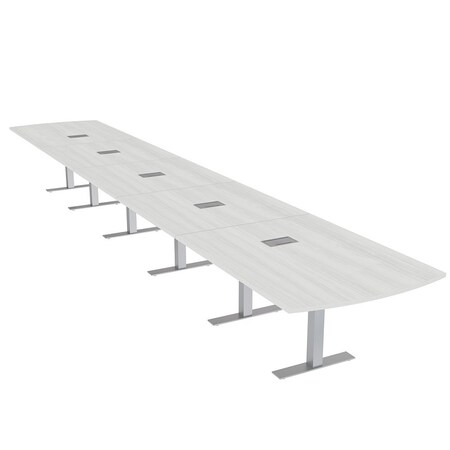 Skutchi Designs 22ft Arc Rectangle Conference Table With Power | Harmony Series | 22 Person Meeting Room Table HAR-AREC-48X264-T-WA7976-ESIL