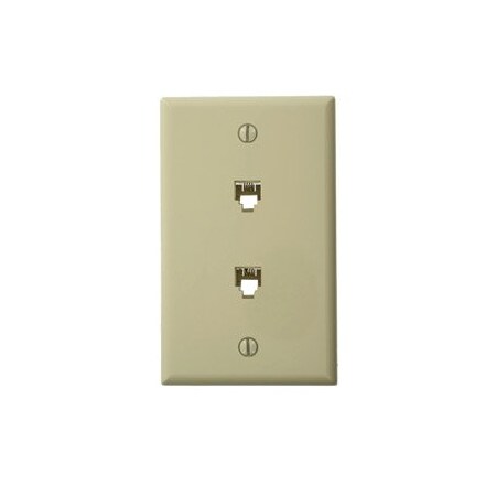 Leviton Telephone Wall Jack, Ivory 40244-I