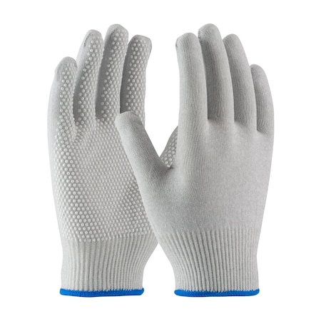 Cleanteam Seamless Knit Nylon / Carbon Fiber Electrostatic Dissipative (ESD) Glove with PVC Dot Grip, 12PK 9246