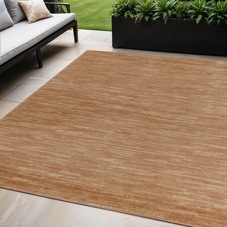Homeroots 5' X 7' Rust Abstract Indoor Outdoor Area Rug 572640