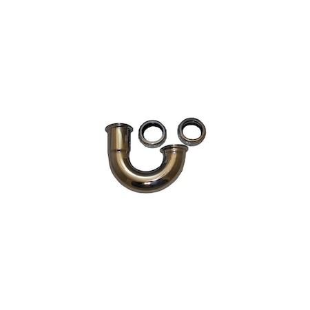 Larsen Supply Co. Lavatory Drain J-Bend, Chrome-Plated Brass, 1-1/4-In. O.D. 590658