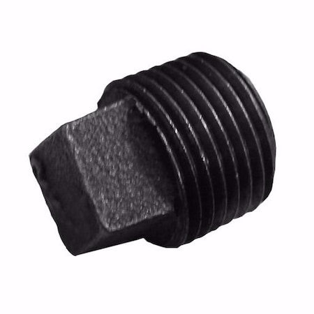 Jones Stephens Square Head Plug Black Square Head Plug, 3/4" Pipe, Malleable Iron B3960100