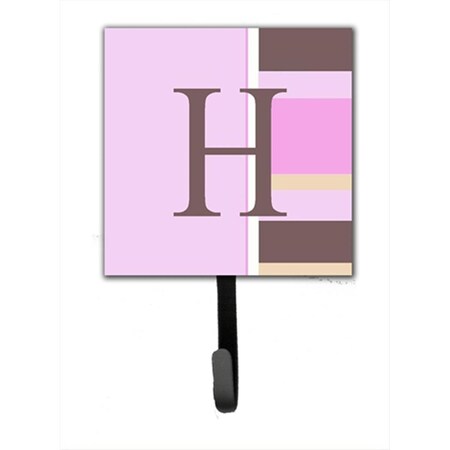Carolines Treasures Letter H Initial Monogram - Pink Stripes Leash Holder Or Key Hook CJ1005-HSH4
