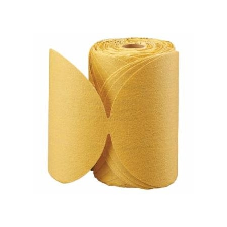 Carborundum Gold Aluminum Oxide Dri-Lube Paper Discs, Seeded Gel, 5 in Dia., P120 Grit, Roll, 4PK 481-05539510553