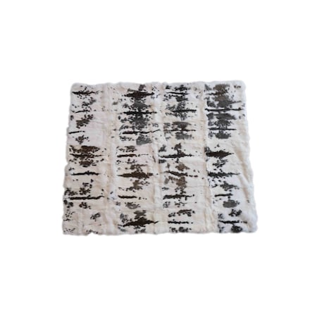 Homeroots 50" X 60" Brown And White Rabbit Fur Plush Throw Blanket 544562