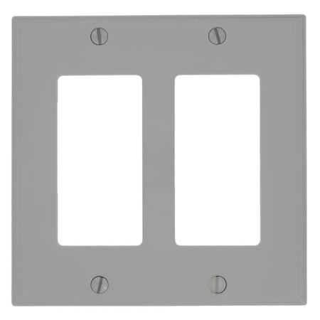 Leviton Decora Wallplate, Standard Size, Gang 2, Gray 80409-NGY