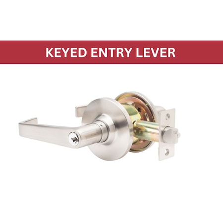 Global Door Controls GLC Series Light-Duty Commercial/Residential Cylindrical Lever, Grade 3 Entry in Brushed Chrome GLC-5151L-626