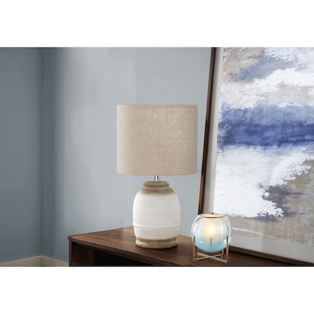 Monarch Specialties Lighting, 16''h, Table Lamp, Cream Resin, Beige Shade, Contemporary I 9765