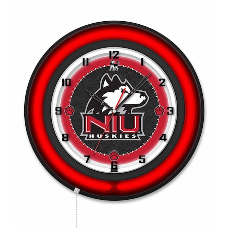 Holland Bar Stool University of Northern Illinois 19 Double Neon Wall Clock Clk19BK