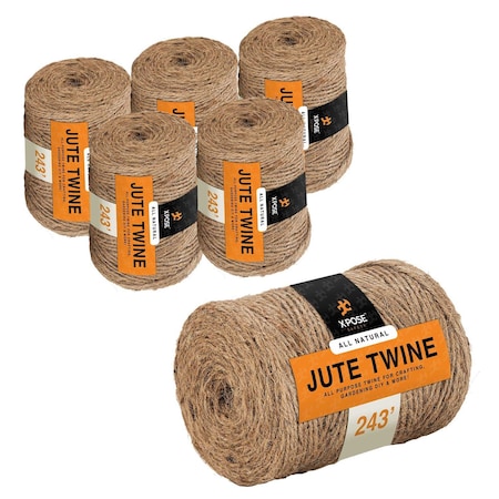 Xpose Safety 3ply Jute Twine 243ft., 6PK JT-243-6-X-S