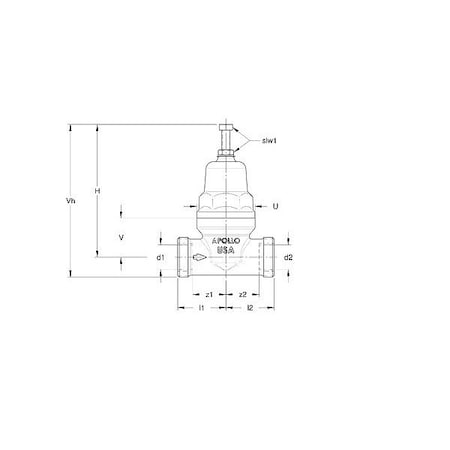 Apollo Valves Water Pressure Reducing Valve, 1/2 In. 36ELF10301PR