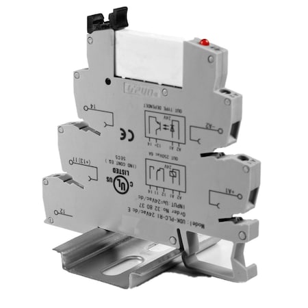 Automation Systems Interconnect Terminal Block Relay, DIN Rail Mount 24V, Low Profile Height, SPDT, 24Vac/dc Coil, 6A 250Vac Contact ASI328037