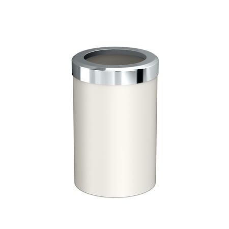 Gatco Modern Round 3 Gal. Wastebasket, Matte Pearl/Chrome Lid 1931C