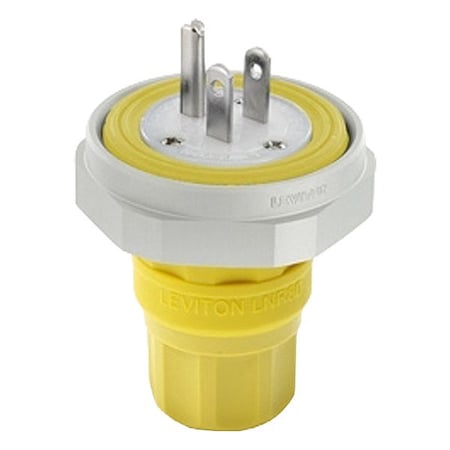 Leviton Straight Blade Plug, 15 A, Yellow LNR80-1Y