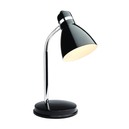 Newhouse Lighting Oxford 13 in. Black Metal Flexible Classic Goose Neck Design Desk or Table Lamp NHDK-OX-BK