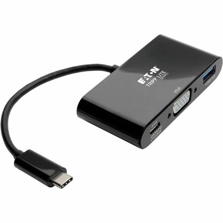Tripp Lite USB C to VGA Multiport Adapter w/USB Hub PD Charging 1080p Black U444-06N-VUB-C