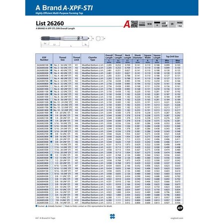 Osg FORMING Tap, 1/2"-20, 3 469/500 in 2626003808