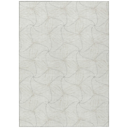Homeroots 3' X 5' Ivory And Taupe Geometric Washable Indoor Outdoor Area Rug 614077