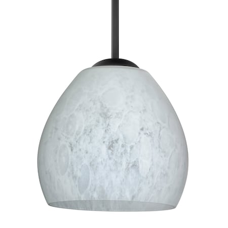 Besa Lighting Besa Bolla Pendant, Carrera, Black Finish, 1x 9W LED 1BT-412219-LED-BK