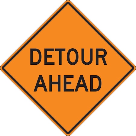 Accuform RIGID CONSTRUCT ION SIGN DETOUR AHEAD FRK243DP