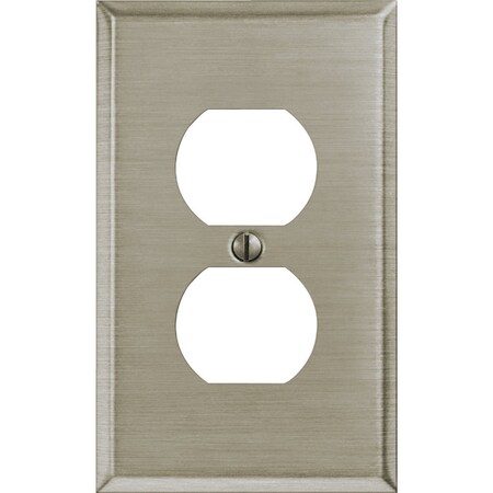 Amerelle 1-Gang Stamped Steel Outlet Wall Plate Brushed Nickel 163DBN