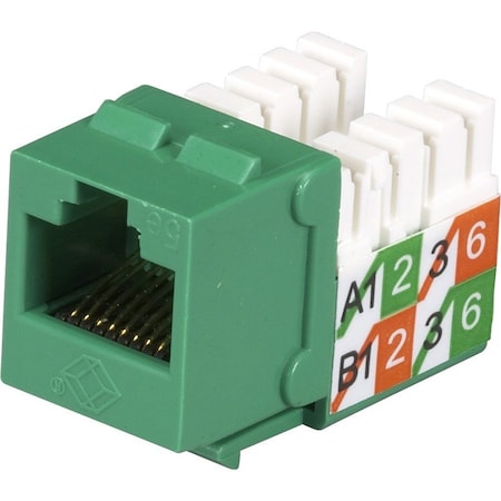 Black Box CAT5e Keystone Jack - Unshielded, Green FMT924-R2