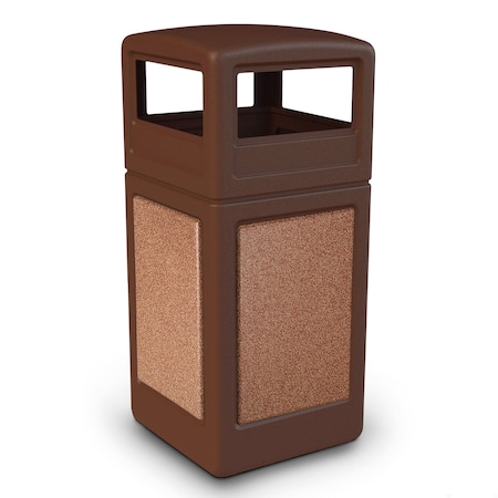Commercial Zone Products 42-gallon StoneTec Square Dome-Lid, Brown w/ Ashtone 720425K