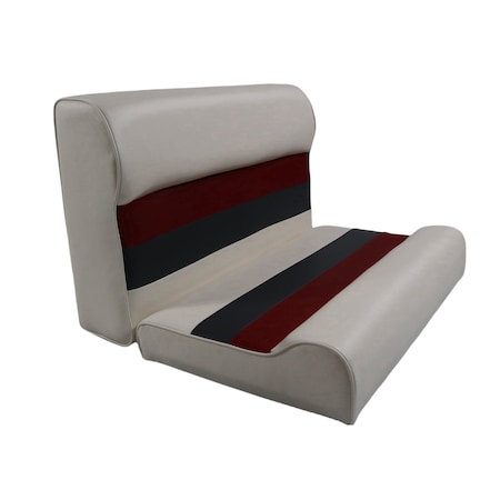Horizon Mfg Premium Series 28 Pontoon Bench Seat Cushion Set Only White/Red/Charcoal 3000-AAEC