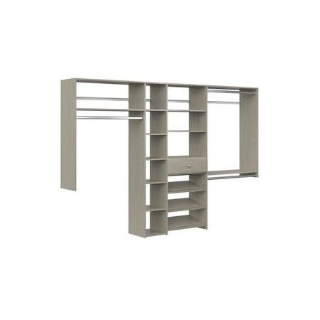 Easy Track Shoe Storage Closet Organizer Kit, Weathered Grey PH44-CG