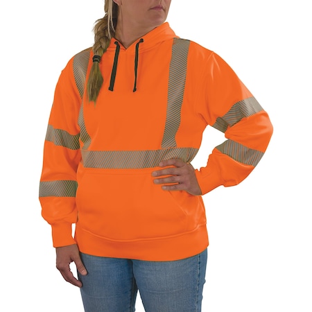 Ergodyne L Orange Class 3 Womens Performance Hi-Vis Hoodie 8304W