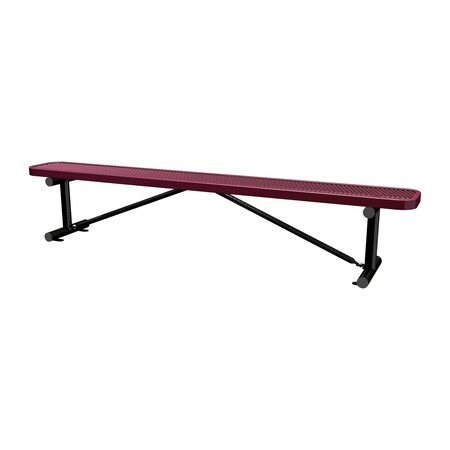 Leisure Craft Bench w/o Back, Surfce Mount, 8ft, Burgundy B8XPSM-BURGUNDY
