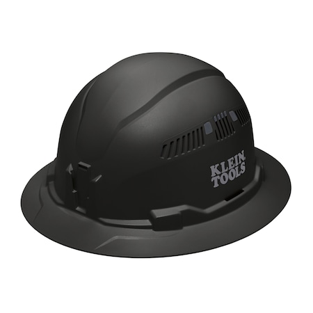 Klein Tools Hard Hat, Vented, Full Brim Style, Black 60961