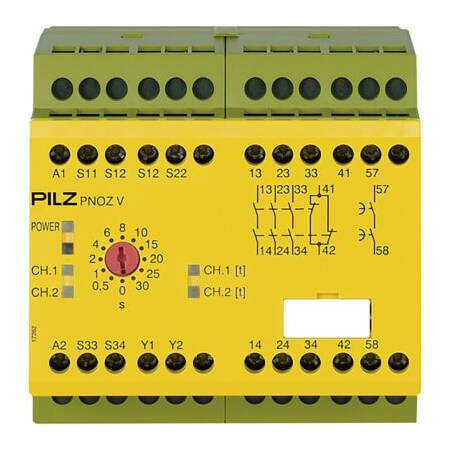 Pilz PNOZ V 30S 24VDC 3N/O 1N/C 1N/O T Monitoring Relay 774790