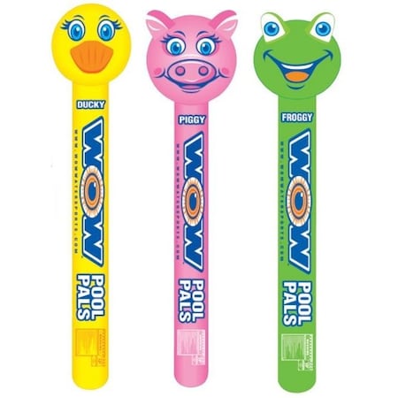 Wow Sports FLOAT TUBE Assorted Characters Of Pig Frog Duck One Person 220 Pound Load Capacity Yellow Pink 17-2050