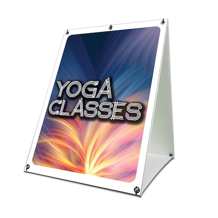 Signmission Yoga Classes, 36 Inch x 24 Inch A-frame Yard Sign, Coroplast Yard Sign SBC-2436-30441