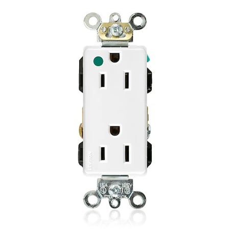 Leviton PlugsandReceptacles, 15A, 125VAC, Wht, Nylon 16262-HGW