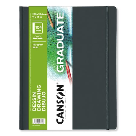 Canson Graduate Drawing Art Book, Hard Cover Binding, 52 Sheet, 11x14 inch C31200L040