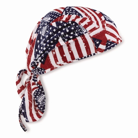 Ergodyne Chill-Its 6615 Bandana Doo Rag with Terry Cloth Sweatband, One Size Fits Most, Stars and Stripes 12477