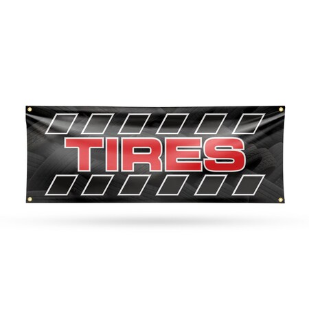 Signmission Tires, 18 Inch x 48 Inch, Vinyl Banner B-30894