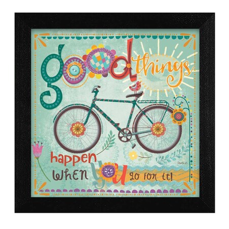 Homeroots Good Things Happen Black Framed Print Wall Art 405435