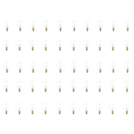Bulbrite 40W Incandescent G12 Globe Bulb, Clear Dimmable Candelabra Screw Base E12 Bulb, 50PK 861050